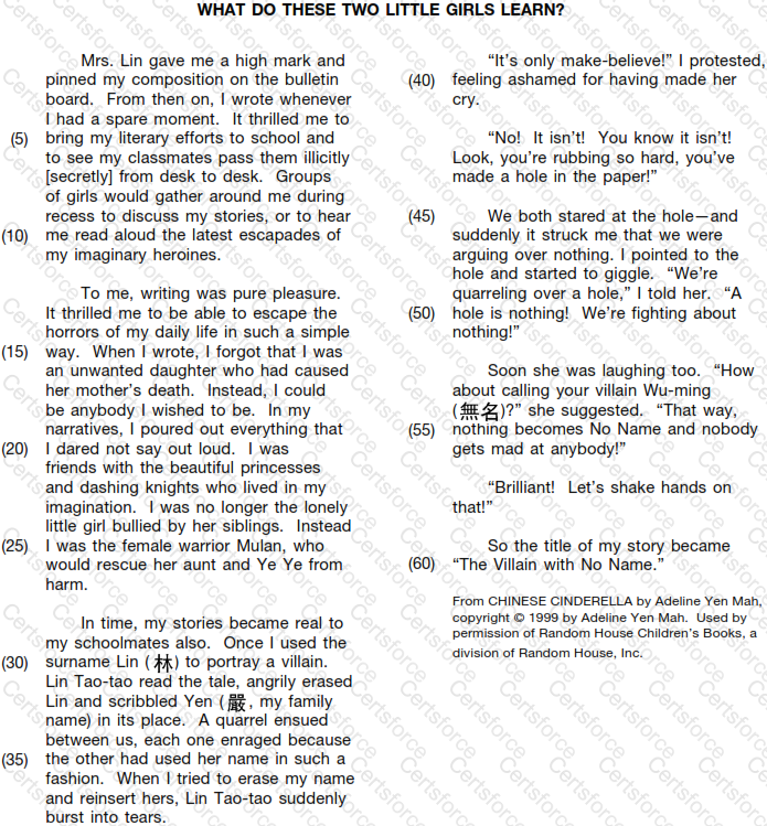 GED-Reading Question 43