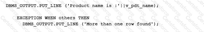 1z0-149 Question 13 Option 1